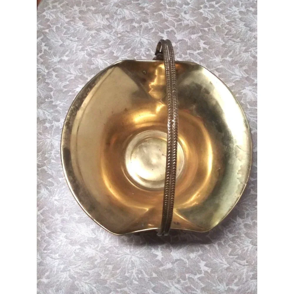 Vintage Brass Basket With Handle grape design ArtWare 9